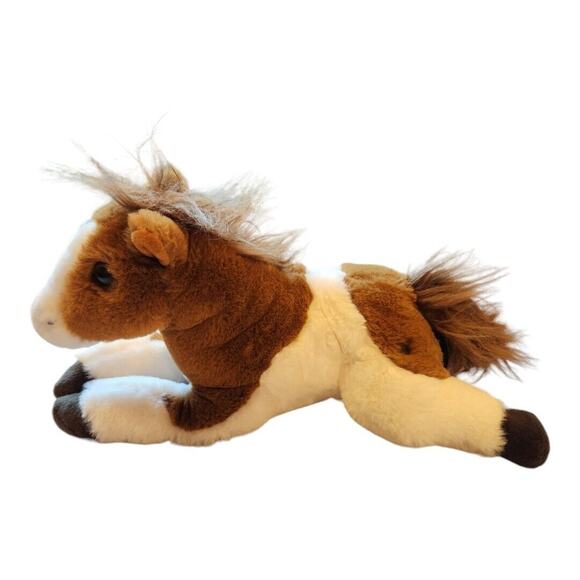 FAO Schwarz Plush Pinto Horse Pony Stuffed Animal Toy 13" Soft Brown And White - Picture 3 of 14